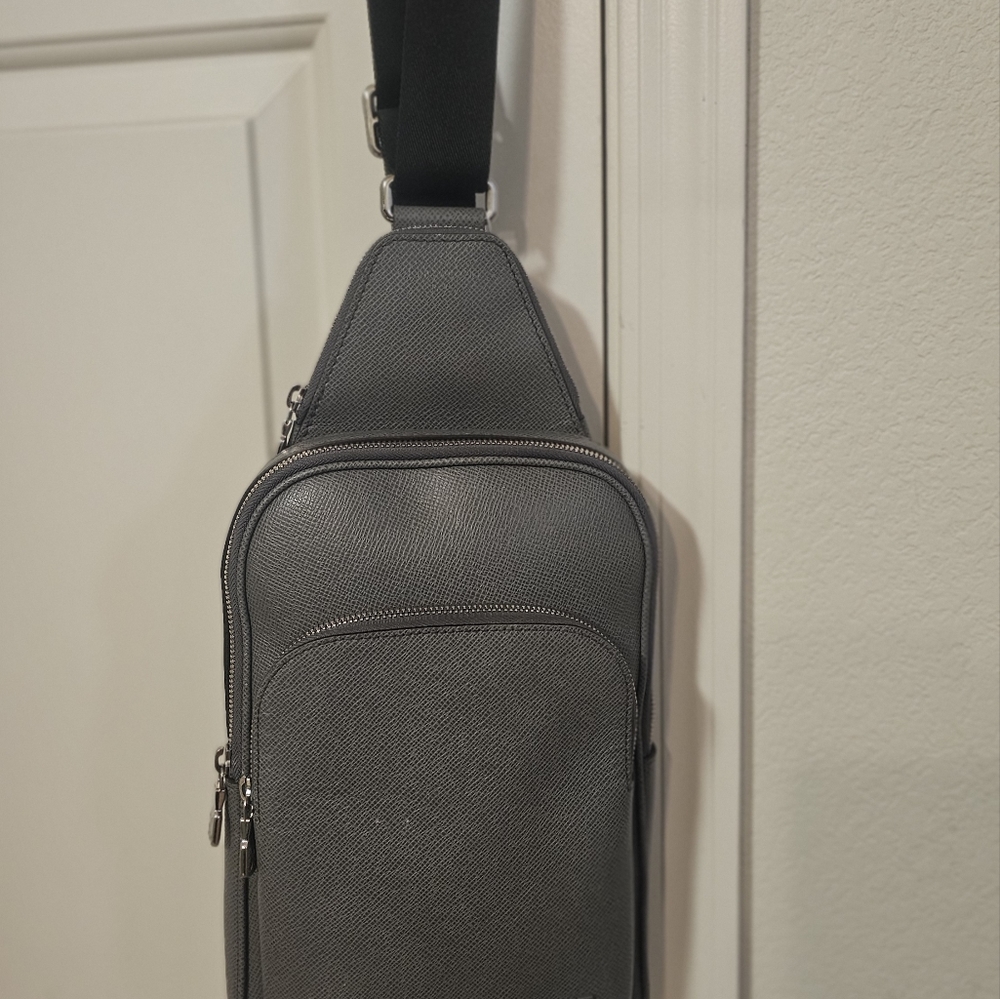Louis Vuitton Outdoor Sling Bag Taiga Gray Canvas/Leather
